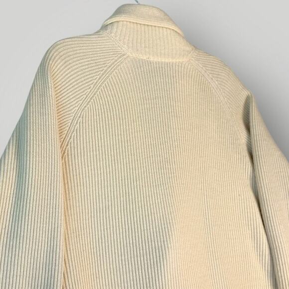 Claiborne Vintage 100% Wool Oversized Cardigan Sweater Shawl Women Size L Beige - Picture 7 of 12